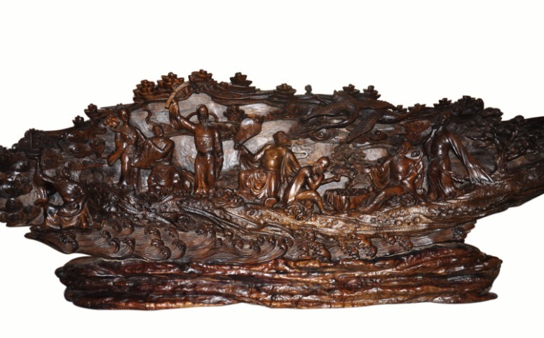 烏木金絲楠精品雕刻——八仙過海